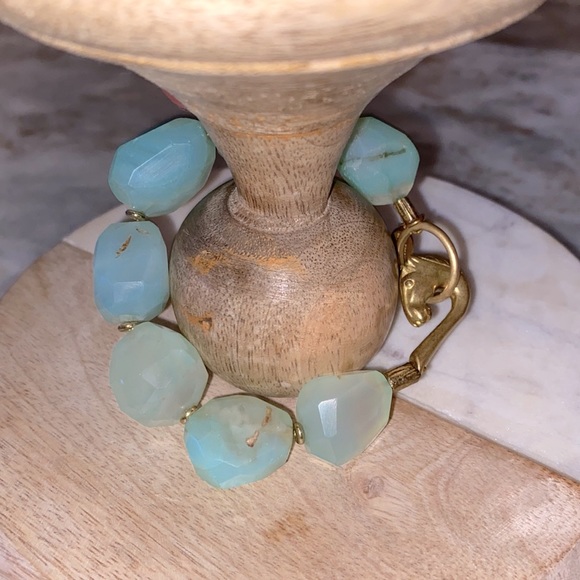 Jewelry - We Dream In Colour - Bottle Glass Aqua Bracelet Horse - Aqua Stone